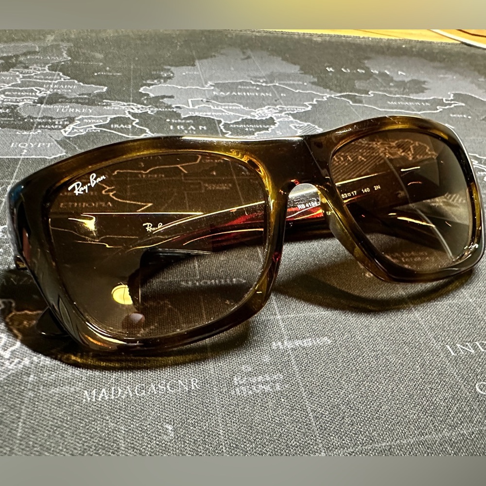 Ray Ban 4194 Sunglasses Polished Light Havana Brown Gradient
